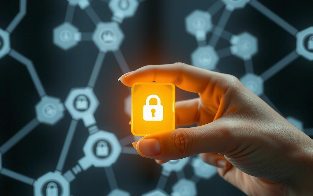 O mână care ține o cheie digitală, simbolizând controlul utilizatorului asupra datelor sale